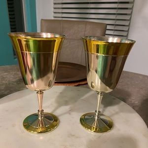MK Vintage Gold and Silver Tone  Goblets
